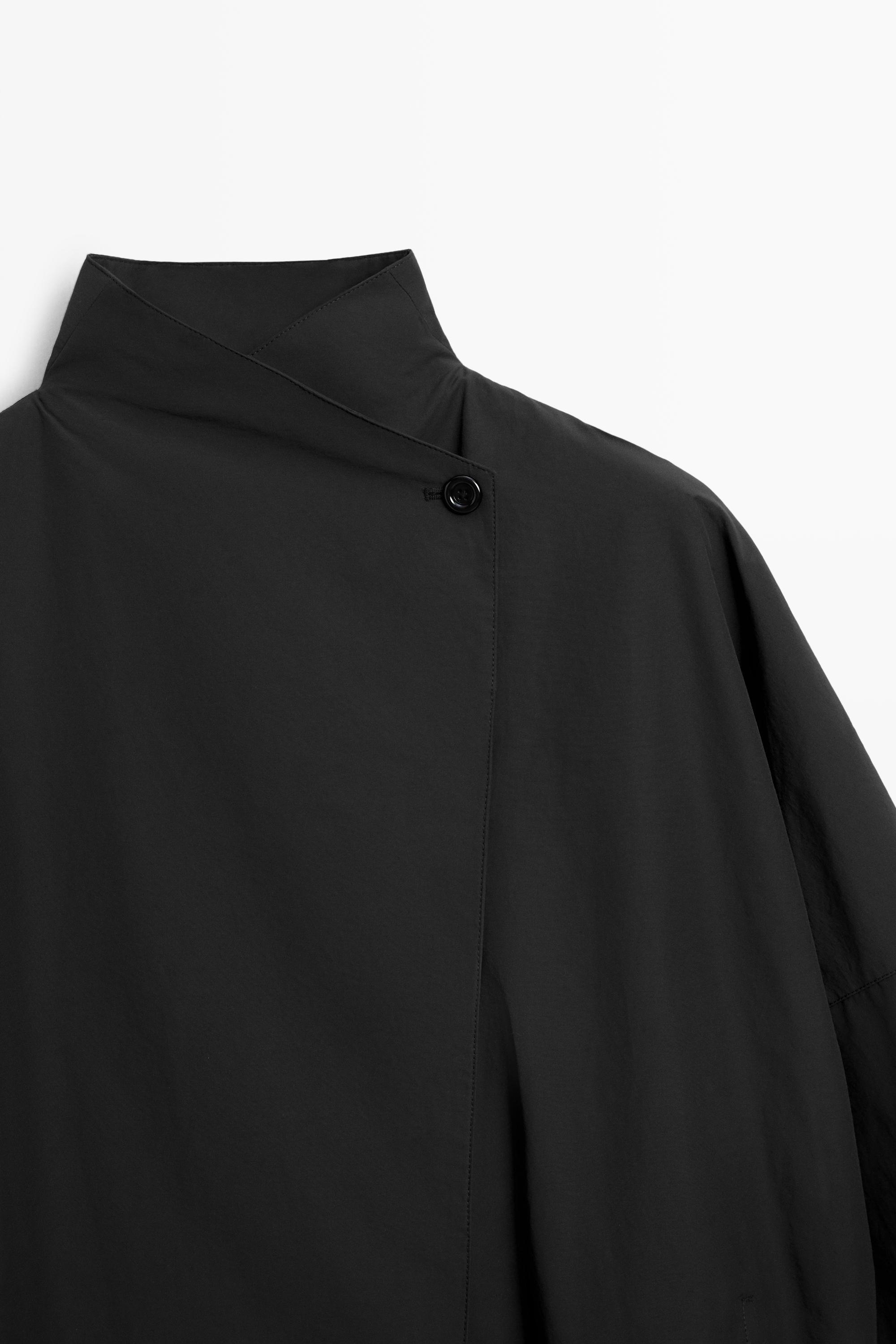 Cotton blend technical jacket with side button